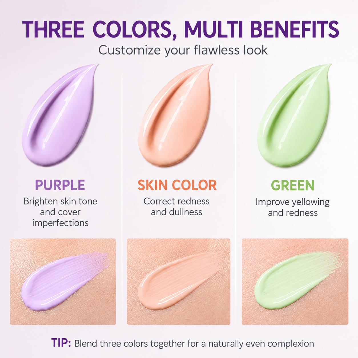✨3-in-1 Color Correcting Primer with SPF 50 PA+++ | Hydrate & Protect
