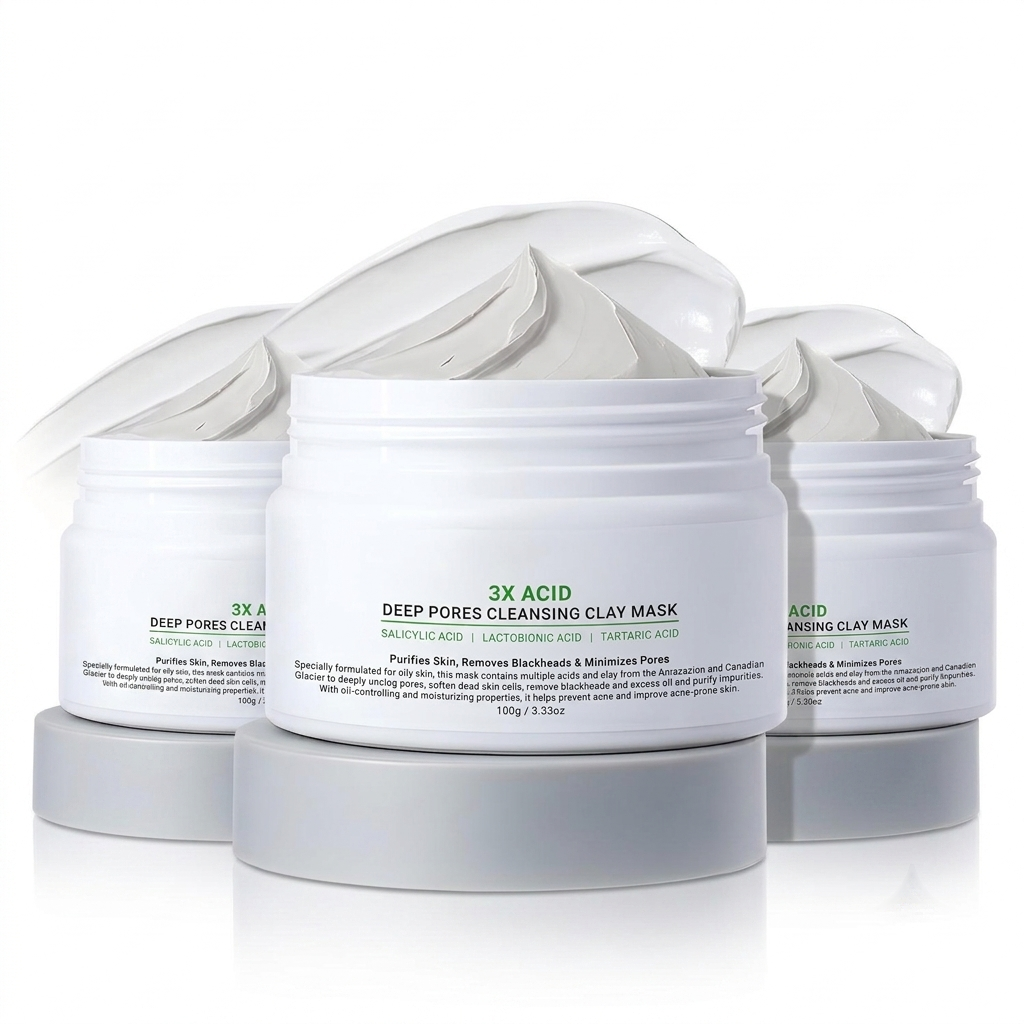✨ 3X Acid Deep Pores Cleansing Clay Mask - Unclog & Purify
