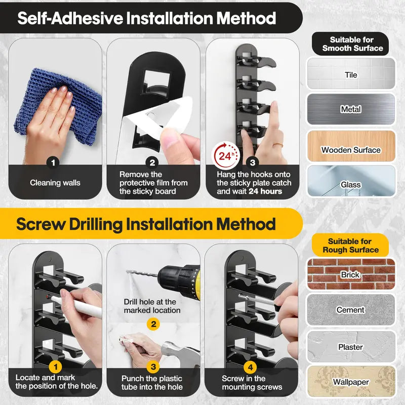 š§¢ Vertical Adhesive Wall Hat Rack Organizer (2-Pack)
