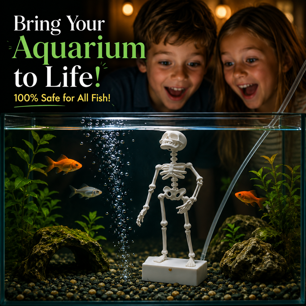 ๐ Fish-Safe Poseable Skeleton Decor ๐