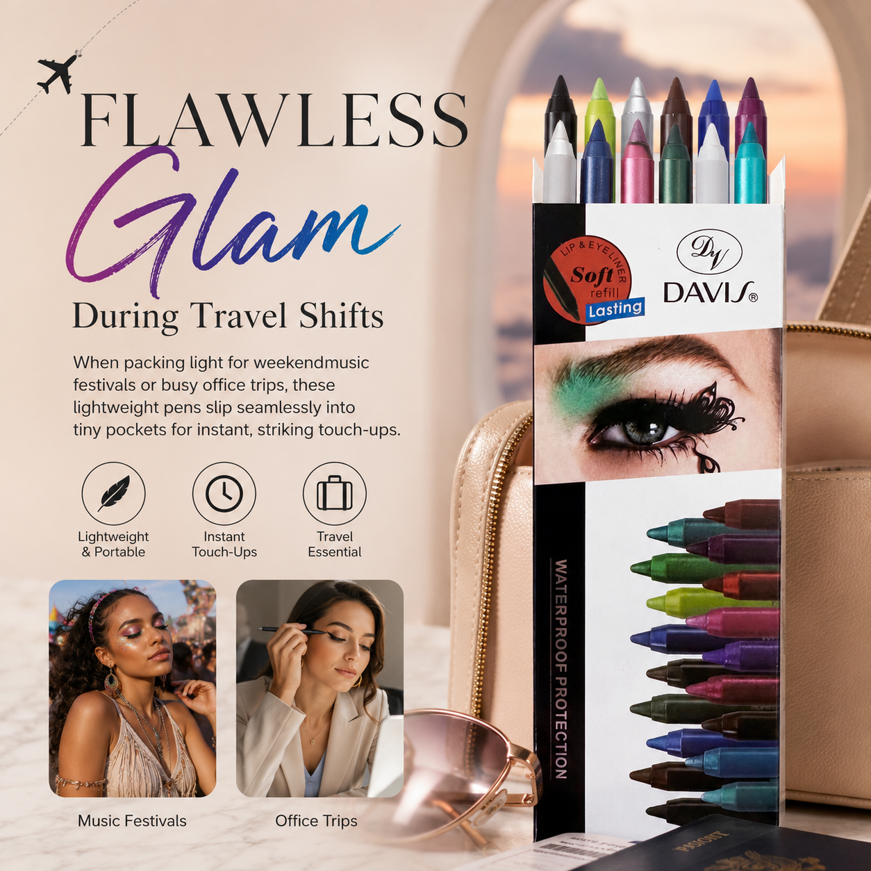 Velvet Touch 12-Color All-in-One Glam Stick Set 💎💫