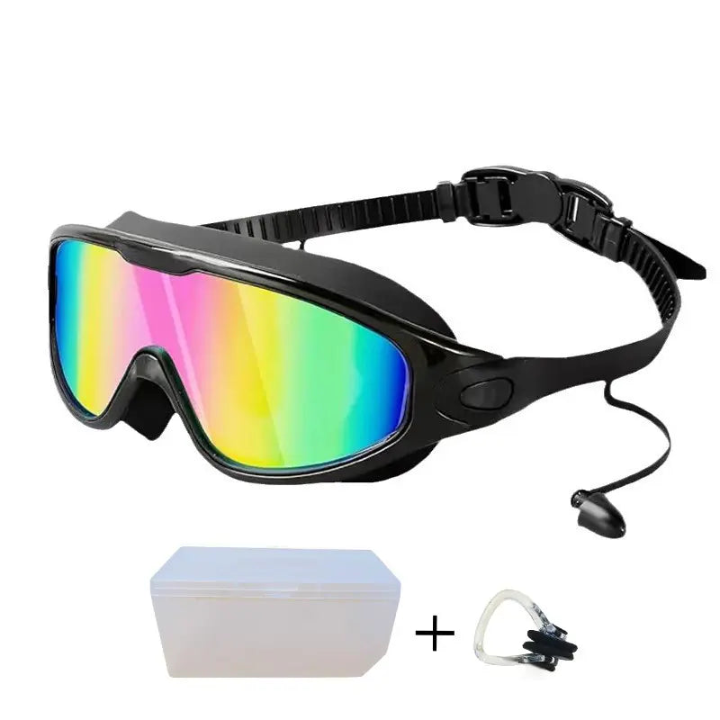 Wide View Swim Goggles with Earplugs & Nose Clip πββοΈπ¦