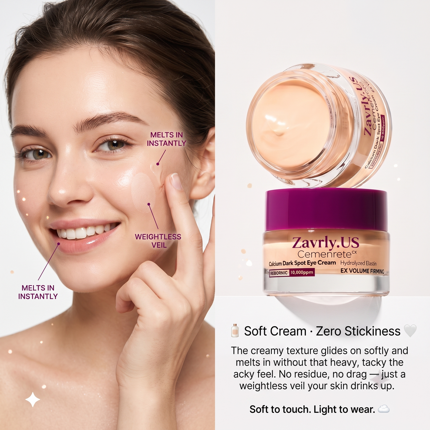 💎 Calcium Dark Spot Eye Cream | Firming & Line-Blurring Treatment