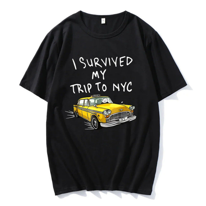 🗽"I Survived My Trip To NYC" Graphic Tee - 100% Cotton Slogan T-Shirt