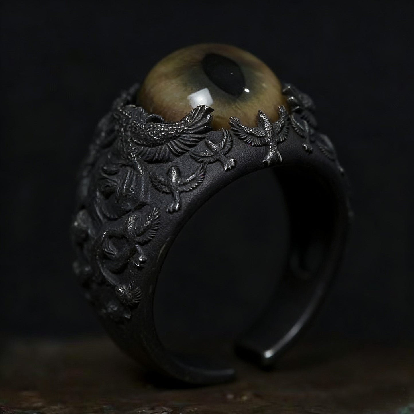 👁️Realistic Eyeball Ring - Adjustable Gothic Punk🦇 Statement Jewelry✨Handmade