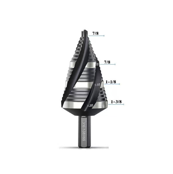 π©βοΈ 5-Pcs Spiral Flute Step Drill Bit Set β HSS Unibit Kit πͺ