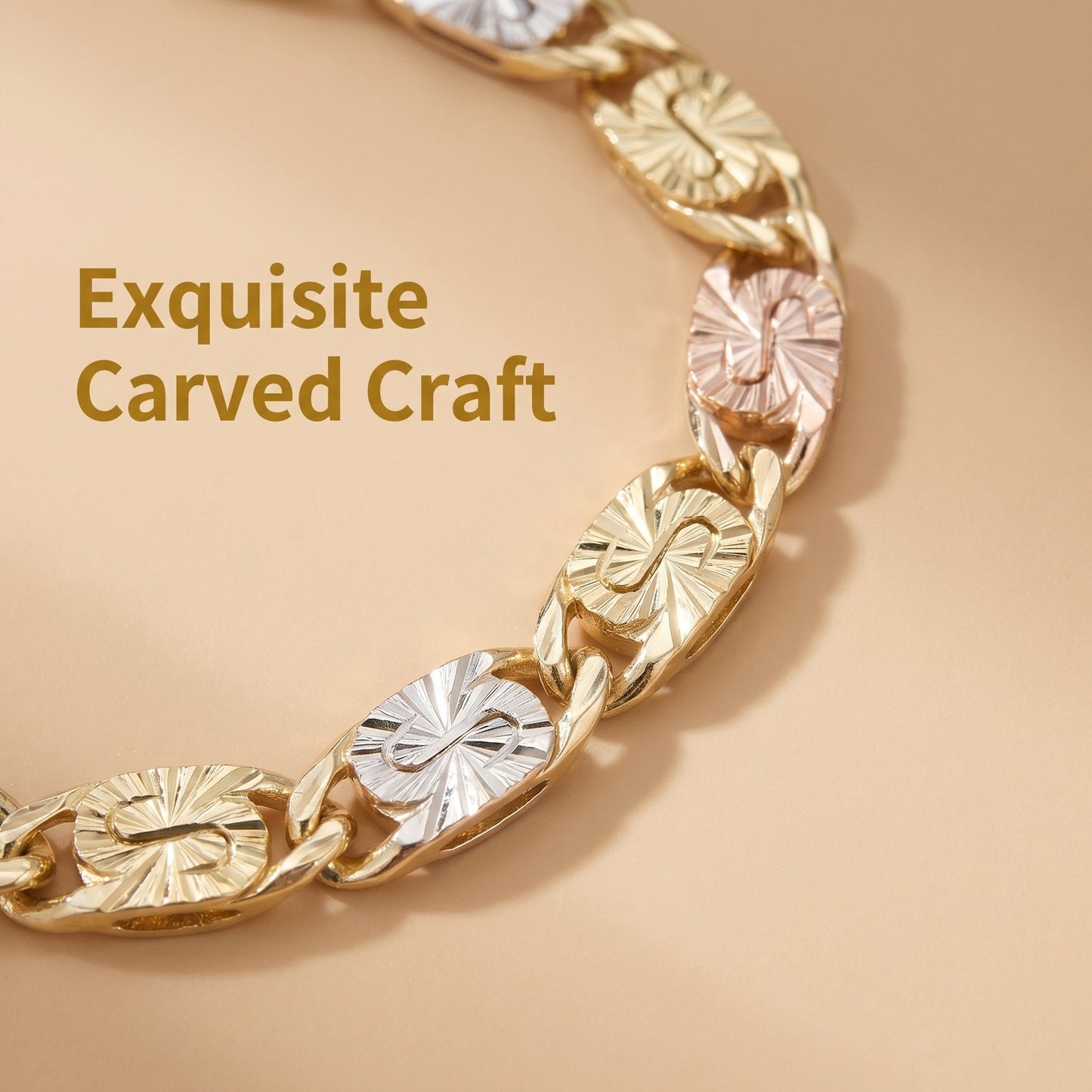 Tri-Color Mariner Link Bracelet for Women