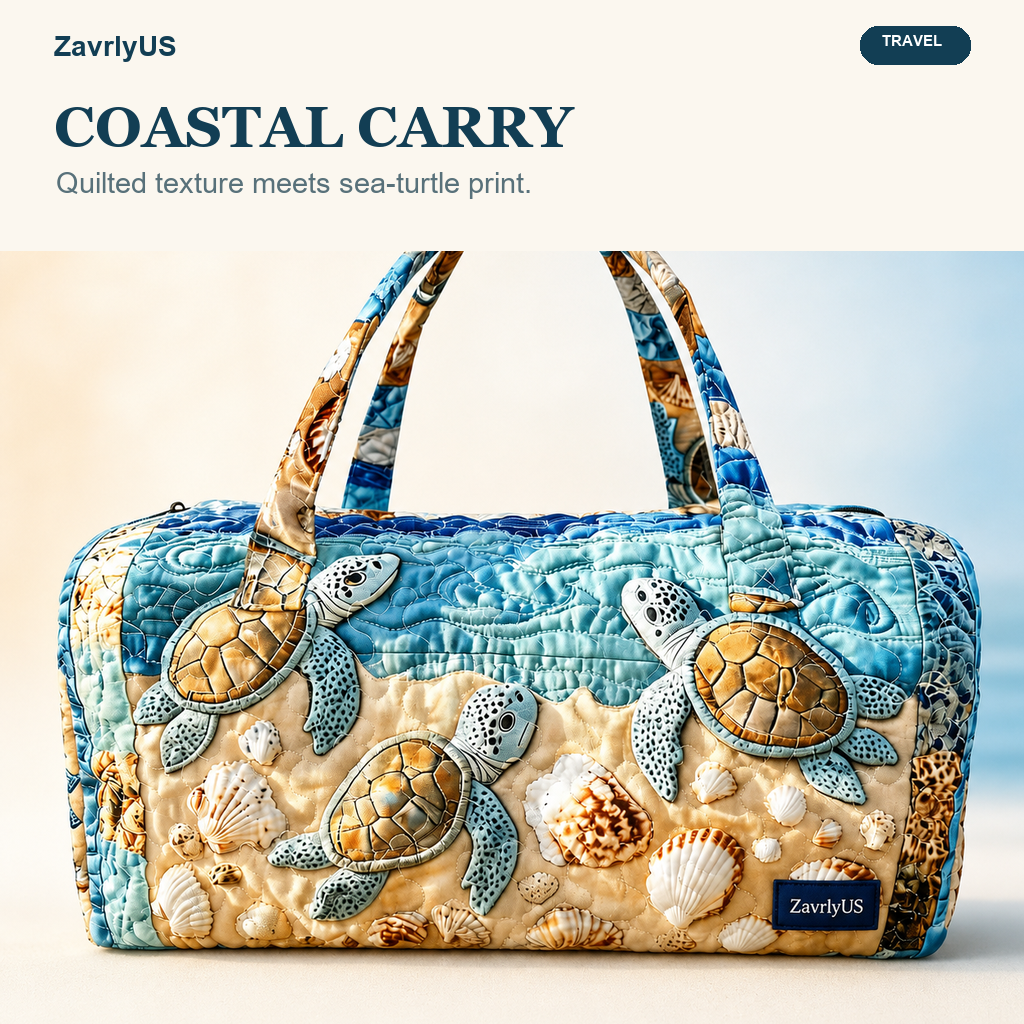 Quilted Sea Turtle Travel Bag