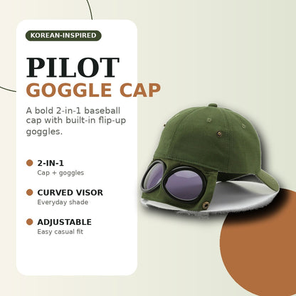 Men's Pilot Goggle Baseball Cap | Vintage Aviator Hat