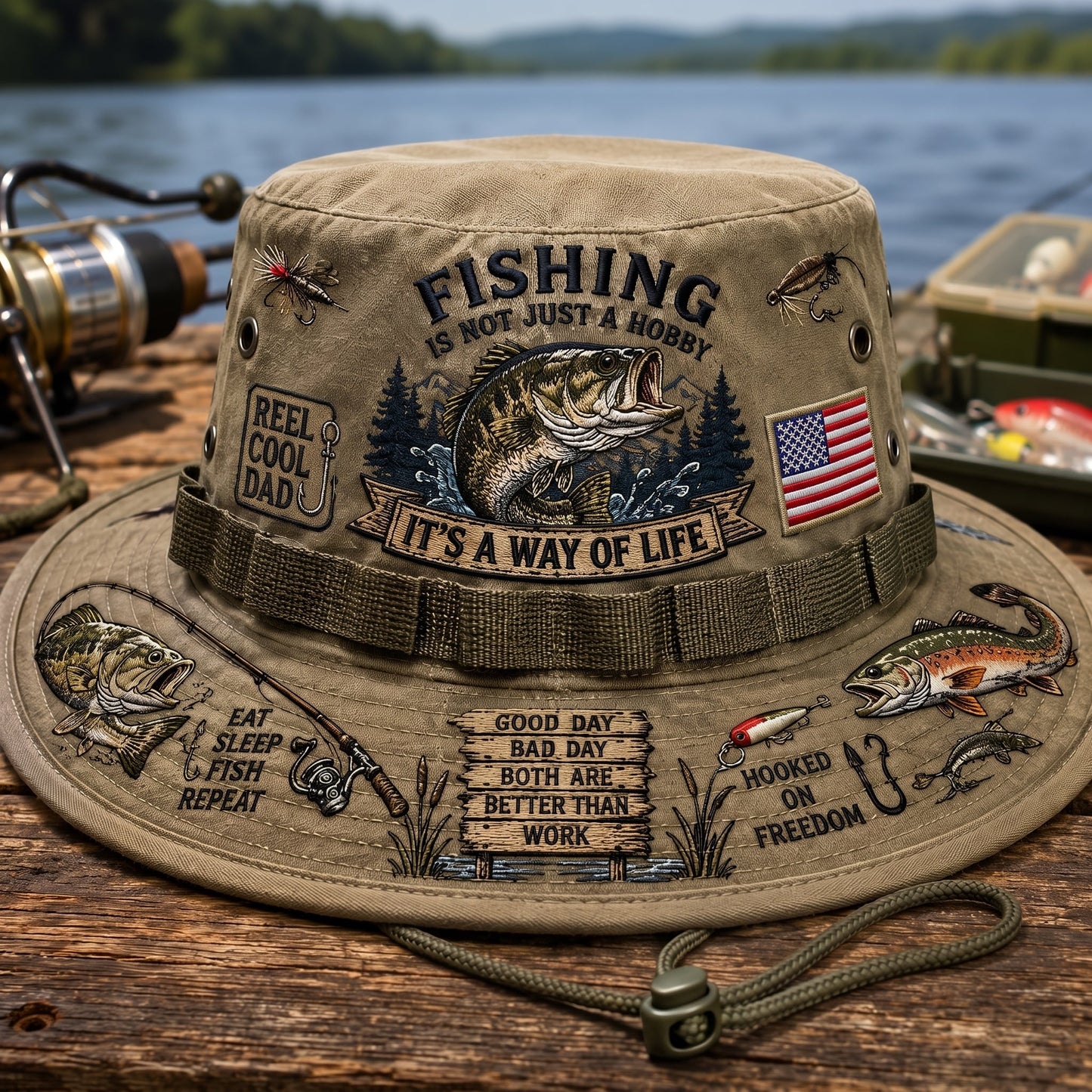 Fishing Is a Way of Life Boonie Hat | Wide-Brim Fishing Hat