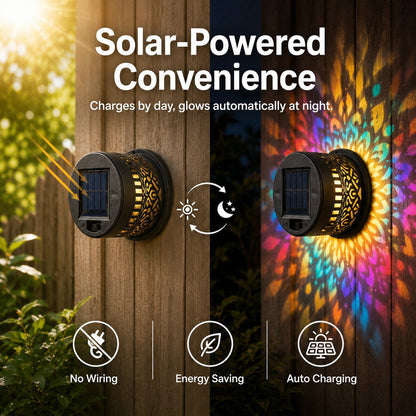 🌞 Solar Mandala Wall Light ✨ Stunning Garden Projection