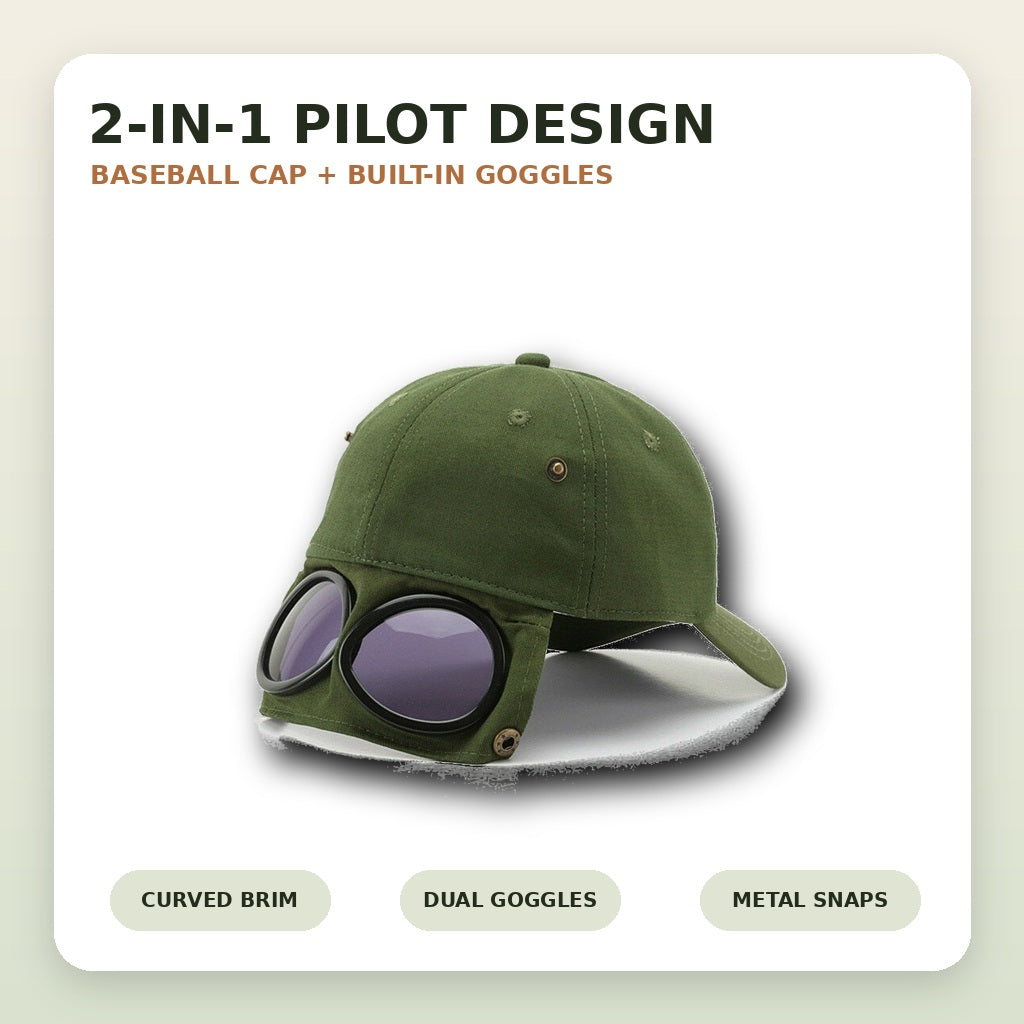 Men's Pilot Goggle Baseball Cap | Vintage Aviator Hat