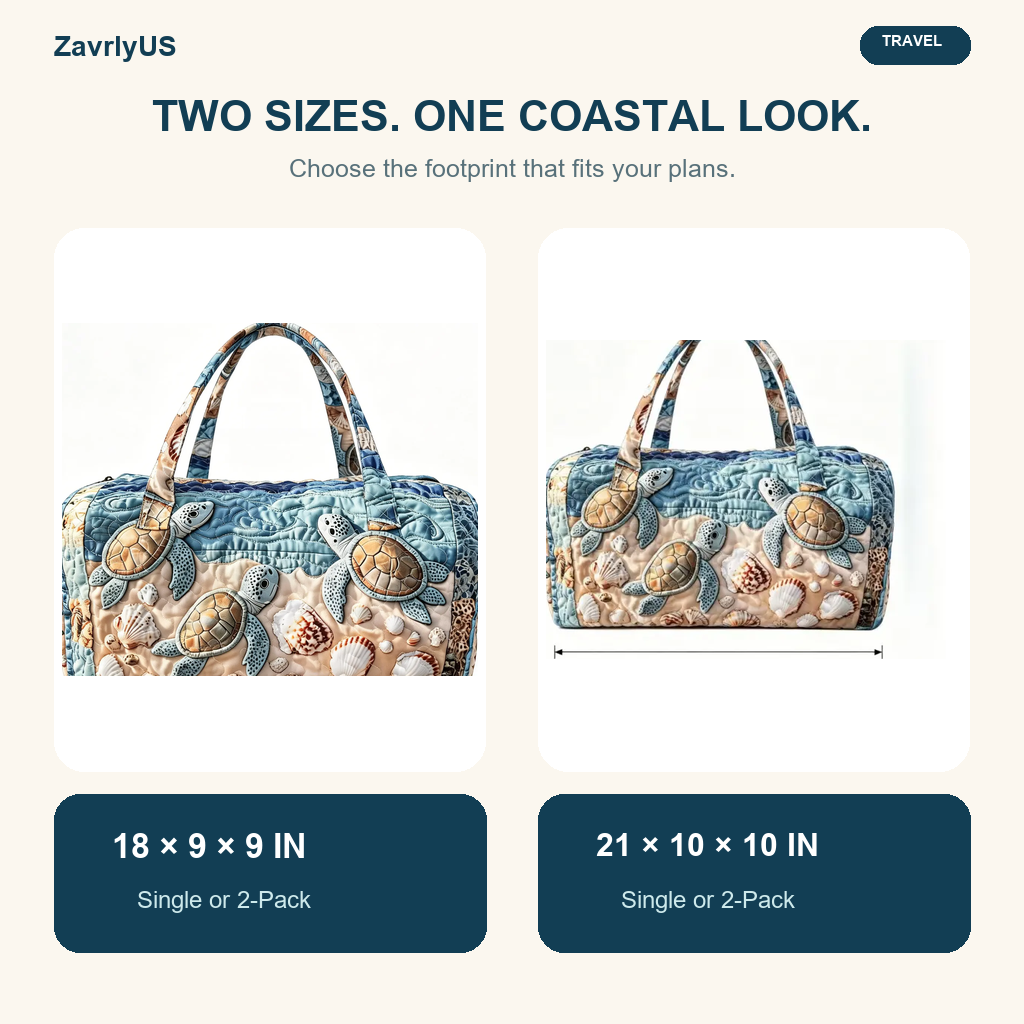 Quilted Sea Turtle Travel Bag