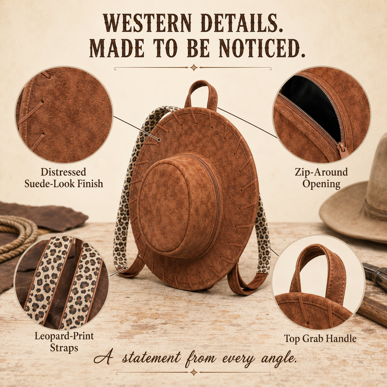 ✨2026 Viral Cowboy Hat Backpack | Novelty Cowboy Hat Backpack for Women🎒