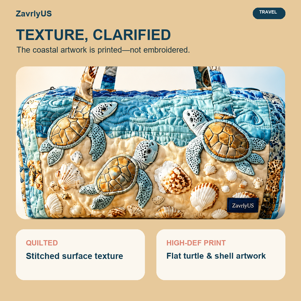 Quilted Sea Turtle Travel Bag