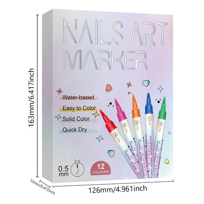 🎨Dual-Tip Nail Art Marker Pens – 12/24 Color Set