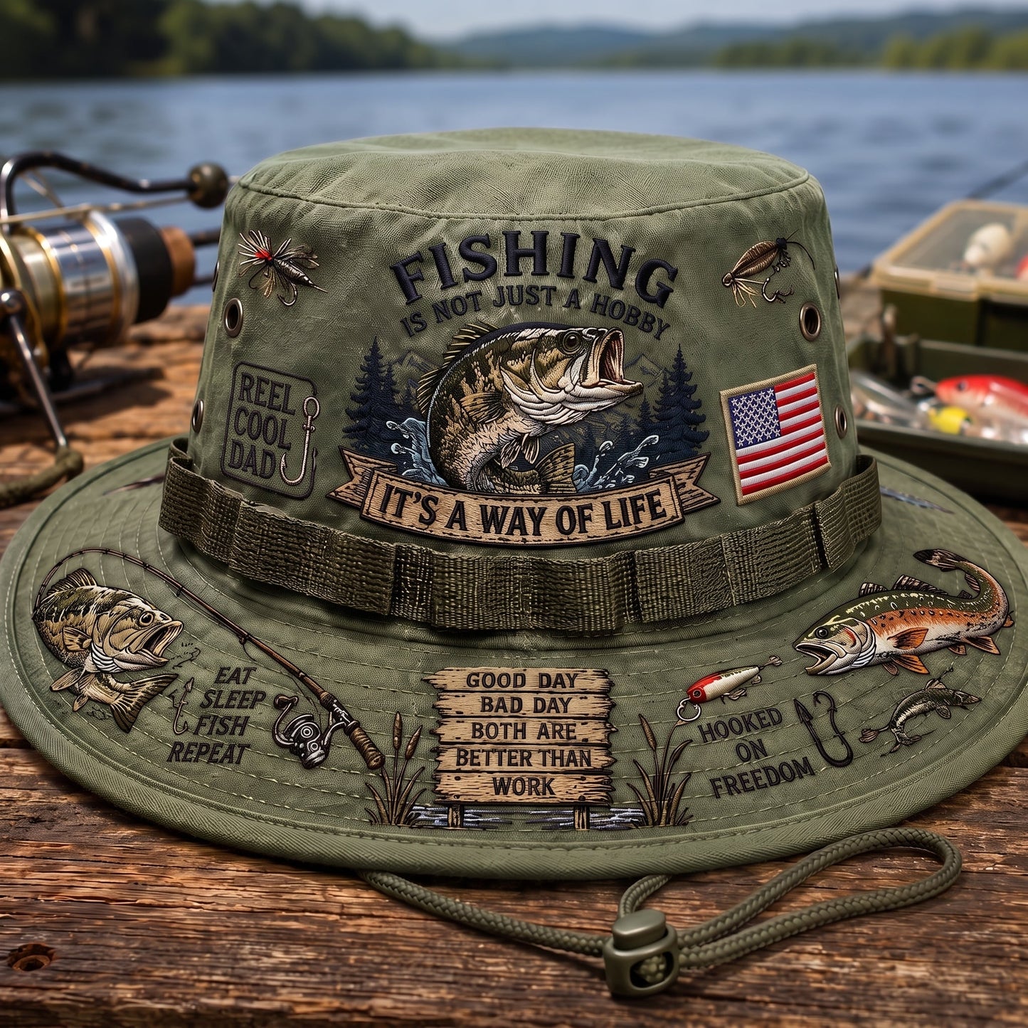 Fishing Is a Way of Life Boonie Hat | Wide-Brim Fishing Hat
