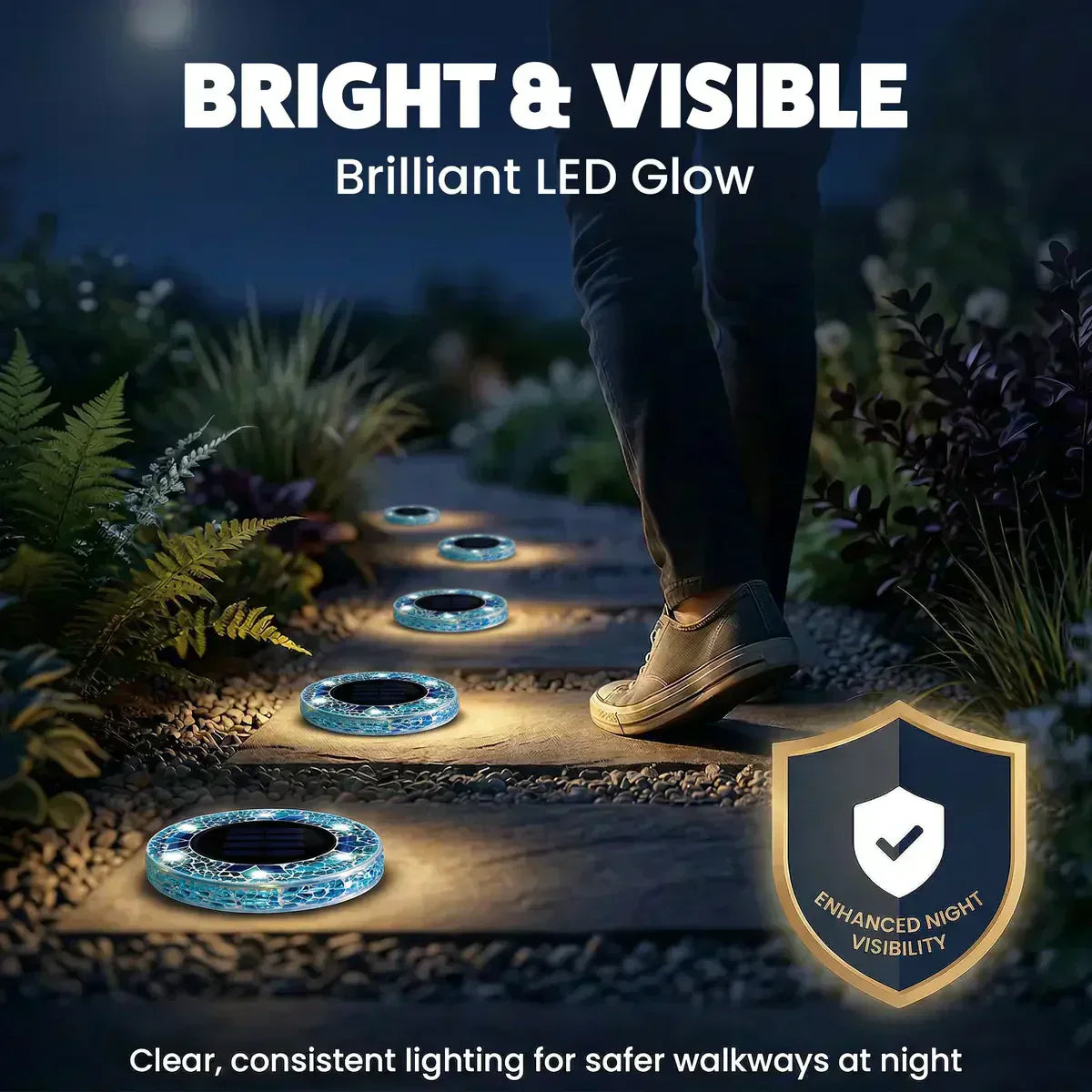 🛋️Solar Mosaic Lights – Waterproof LED Pathway Lights with Auto On/Off