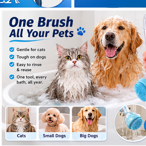 🐶🐱Pet Bath & Massage Brush