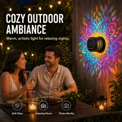 🌞 Solar Mandala Wall Light ✨ Stunning Garden Projection