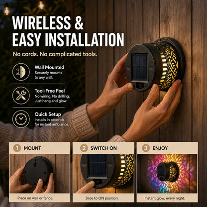 🌞 Solar Mandala Wall Light ✨ Stunning Garden Projection