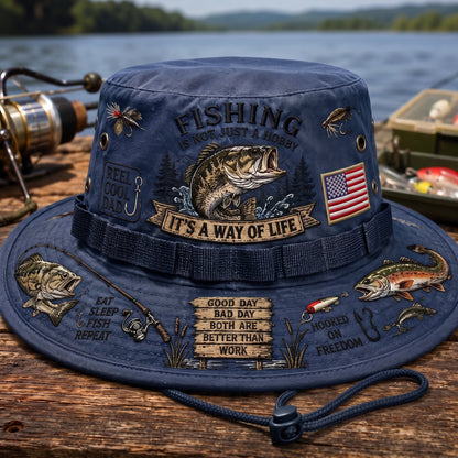 Fishing Is a Way of Life Boonie Hat | Wide-Brim Fishing Hat