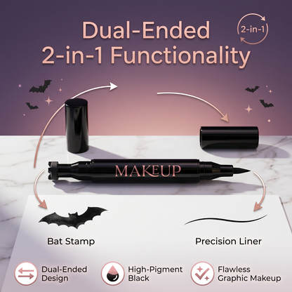 2-in-1 Bat Design Stamp & Precision Liner Pen