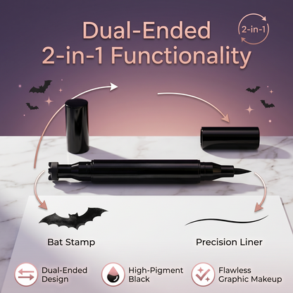 2-in-1 Bat Design Stamp & Precision Liner Pen