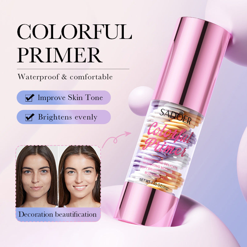 ✨ Rainbow 3-Color Primer | Smooth, Bright & Natural 🌸