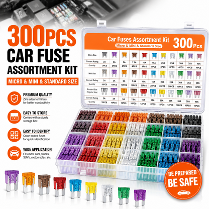 🏆Ultimate Ultimate 300Pcs Car Fuse Assortment Kit | Micro, Mini, Standard