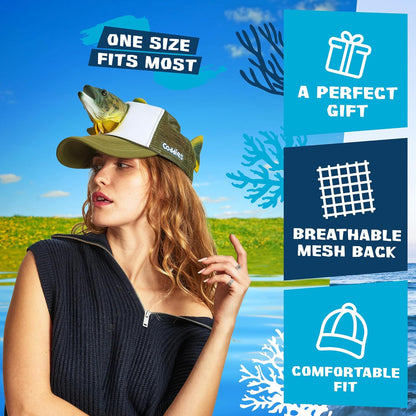 🐠Funny Fish Hat - Hilarious Fishing Gag Gifts & Novelty Caps