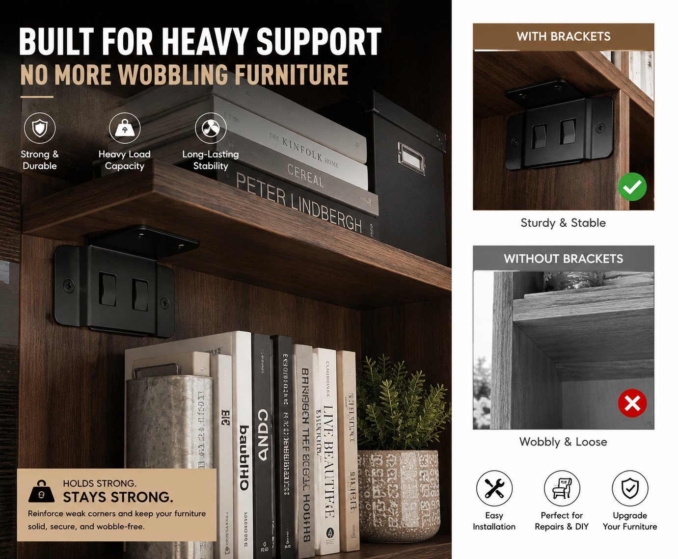 🔥Heavy Duty Steel Corner Brackets 90° L Angle Braces | Brand📐
