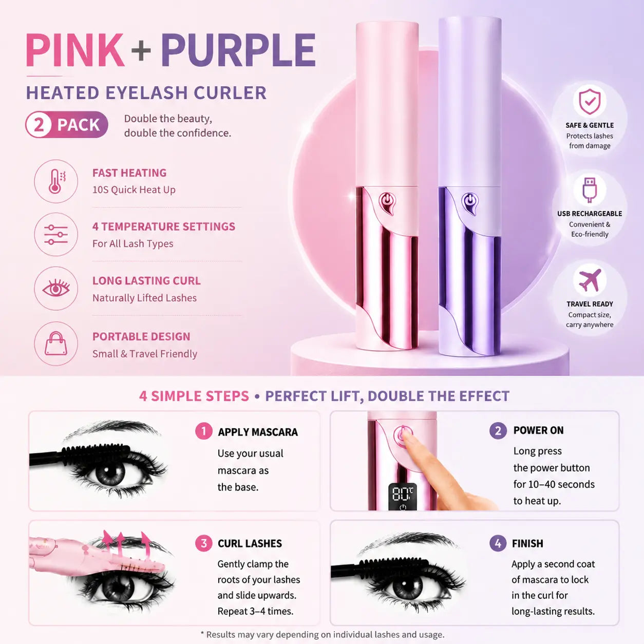 Soft Pink+Glamour Purple