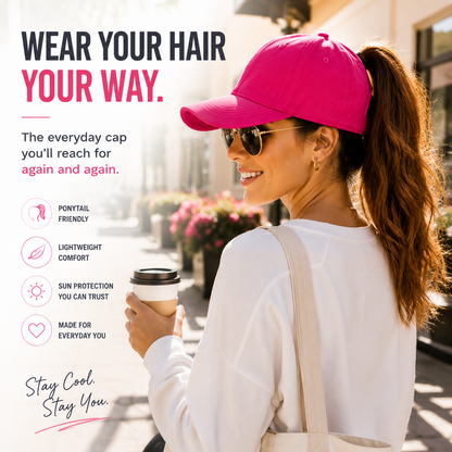♀️Breathable Ponytail Hat & Messy Bun Cap for Women🌟| No Hat Hair☀️