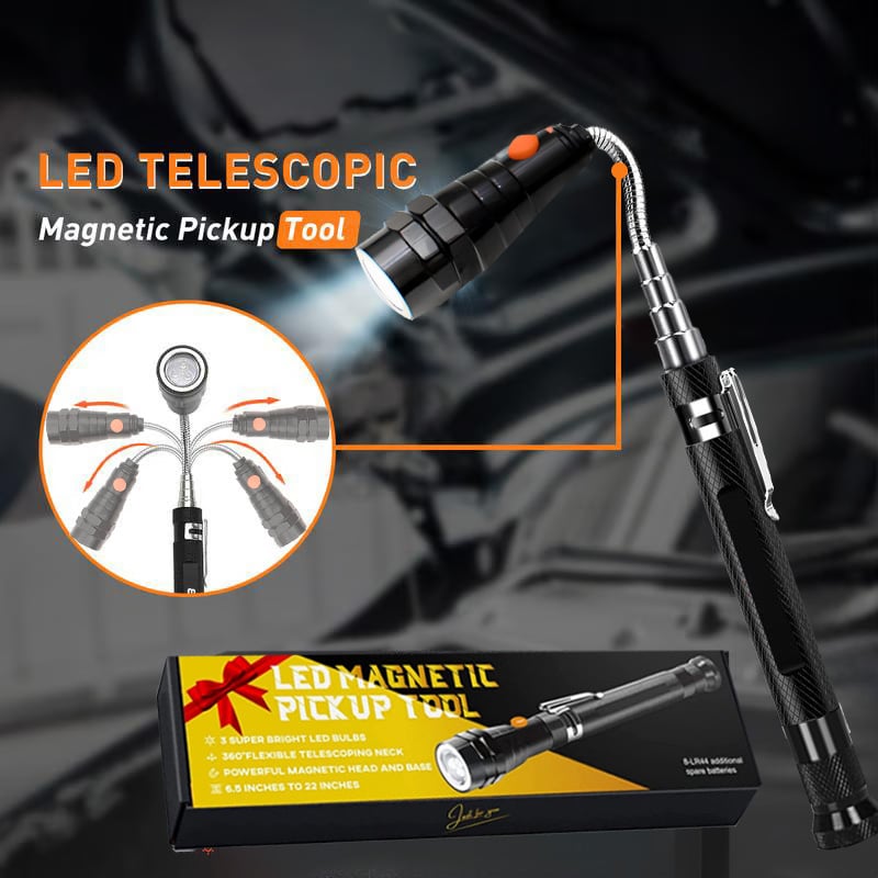 🧲Magnetic Pickup Tool with LED Light |🛠 Extendable Telescopic Magnet USB charging✨