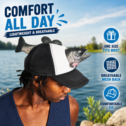 🐠Funny Fish Hat - Hilarious Fishing Gag Gifts & Novelty Caps