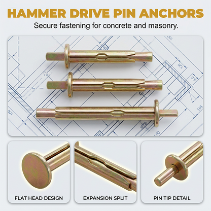 Premium Concrete Pin Anchors - Heavy Duty Carbon Steel Wall Bolts