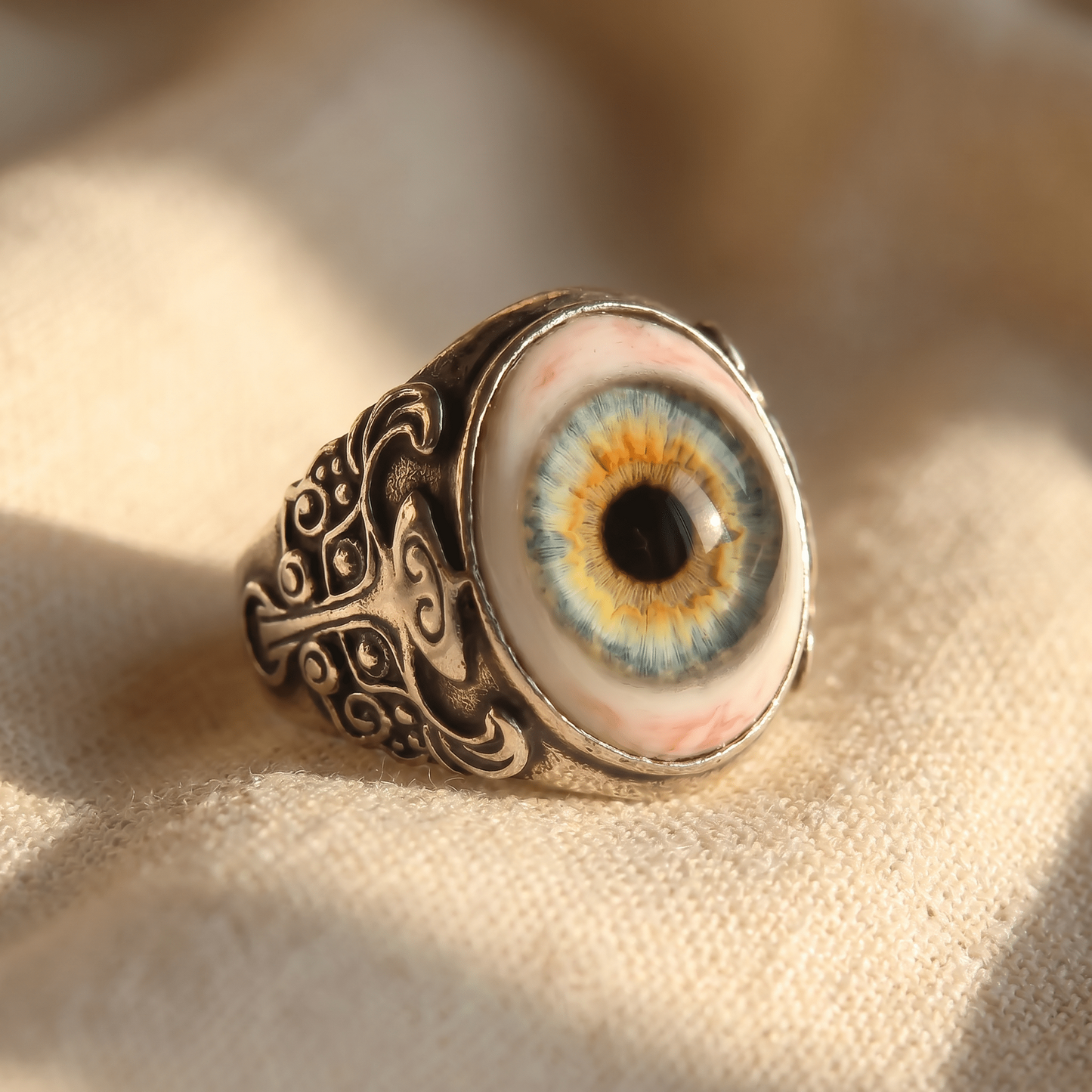 👁️Realistic Eyeball Ring - Adjustable Gothic Punk🦇 Statement Jewelry✨Handmade