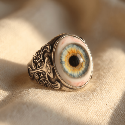 👁️Realistic Eyeball Ring - Adjustable Gothic Punk🦇 Statement Jewelry✨Handmade