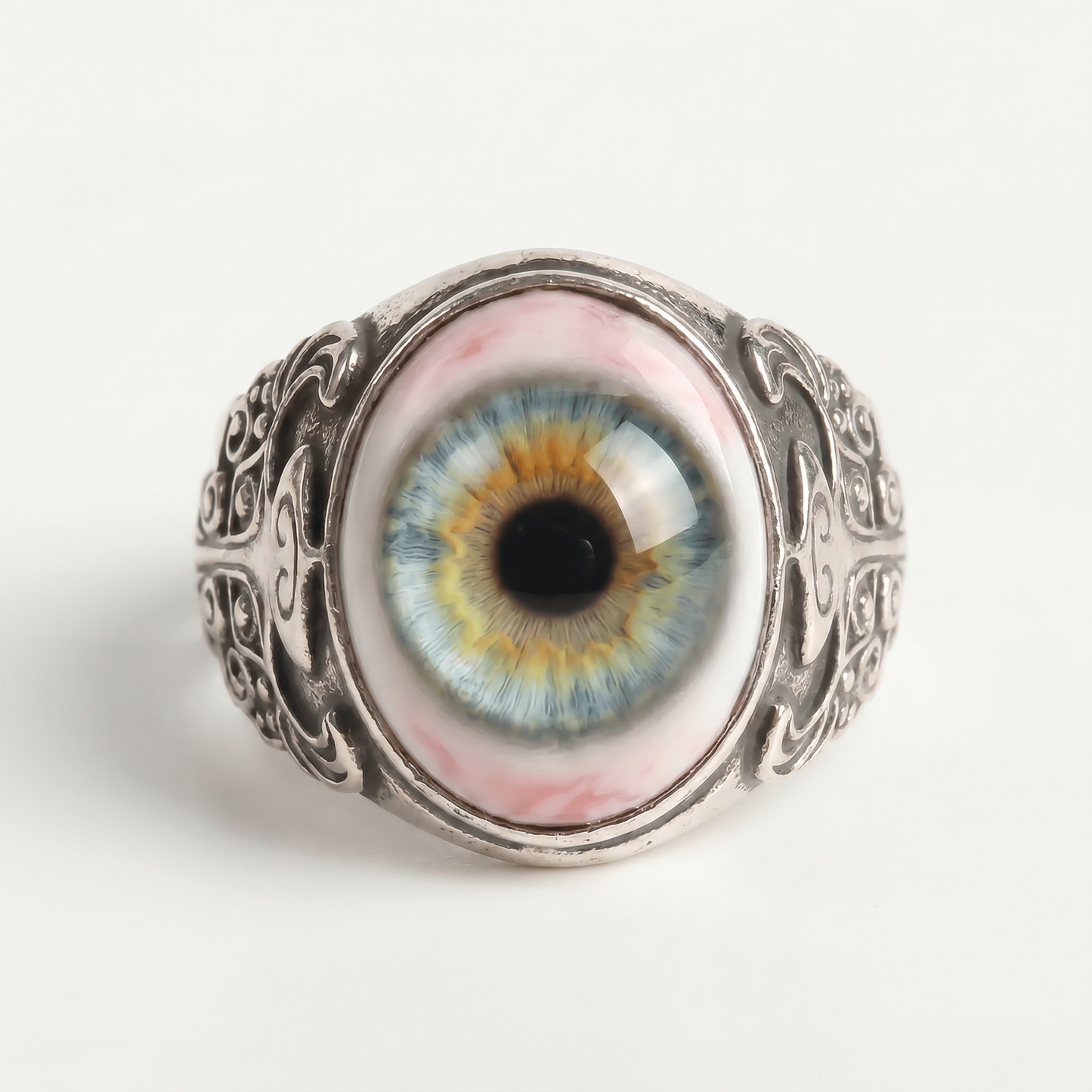 👁️Realistic Eyeball Ring - Adjustable Gothic Punk🦇 Statement Jewelry✨Handmade