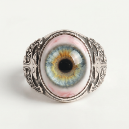 👁️Realistic Eyeball Ring - Adjustable Gothic Punk🦇 Statement Jewelry✨Handmade