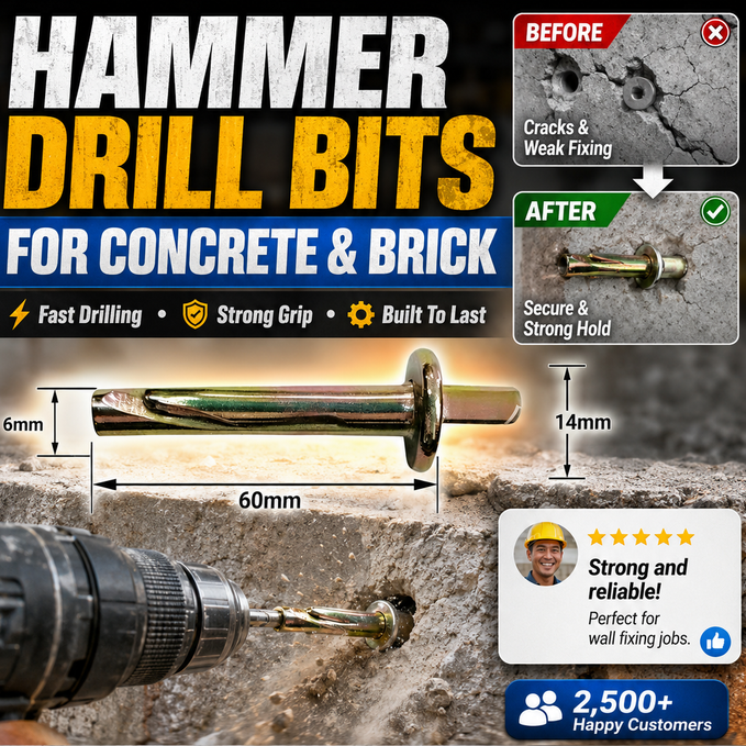 Premium Concrete Pin Anchors - Heavy Duty Carbon Steel Wall Bolts