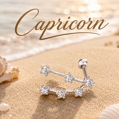 💫 12 Zodiac Constellation Studs - CZ Cartilage Piercing Jewelry