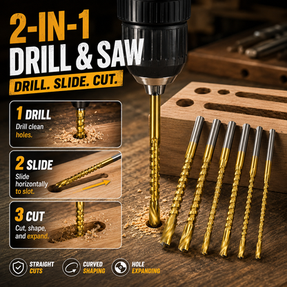 🛠️ 2-in-1 Woodworking Saw Drill Bit Set