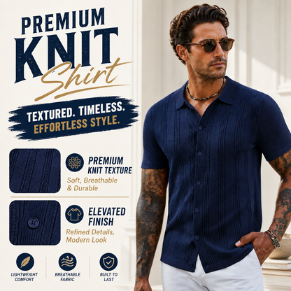 🧶 Textured Knit Polo | Effortless Everyday Style