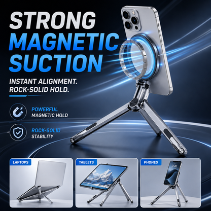 ⚡ Universal Magnetic Folding Tablet & Laptop Stand