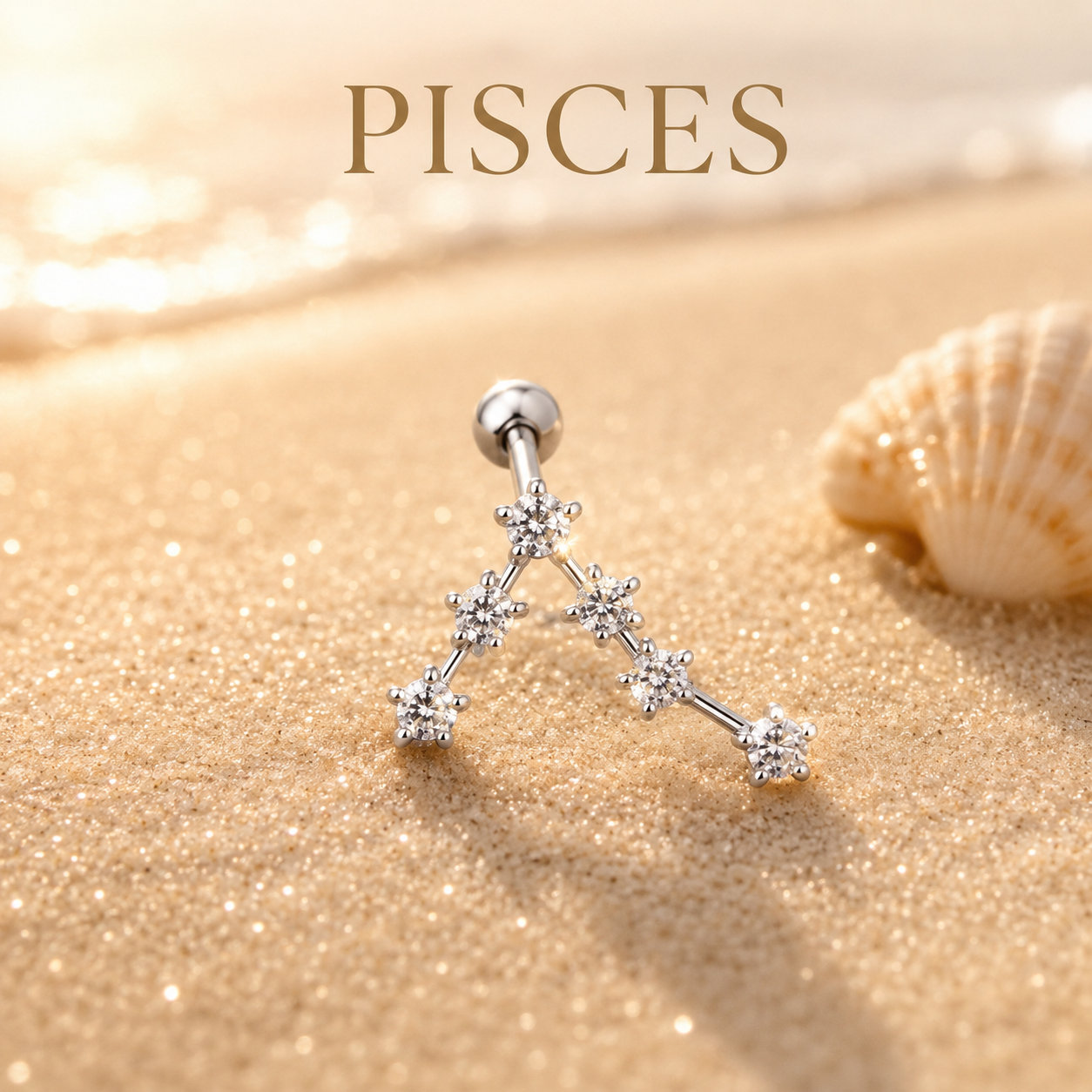 💫 12 Zodiac Constellation Studs - CZ Cartilage Piercing Jewelry