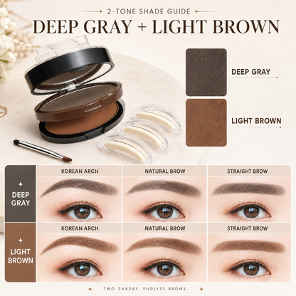 2-in-1 Dual Color Eyebrow Stamp Powder✨
