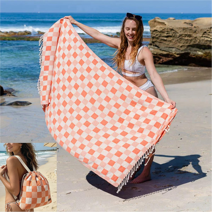 🏖️2-in-1 Convertible Towel & Backpack with Inner Zip Pocket & Sand-Repelling Fabric