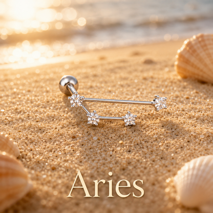💫 12 Zodiac Constellation Studs - CZ Cartilage Piercing Jewelry